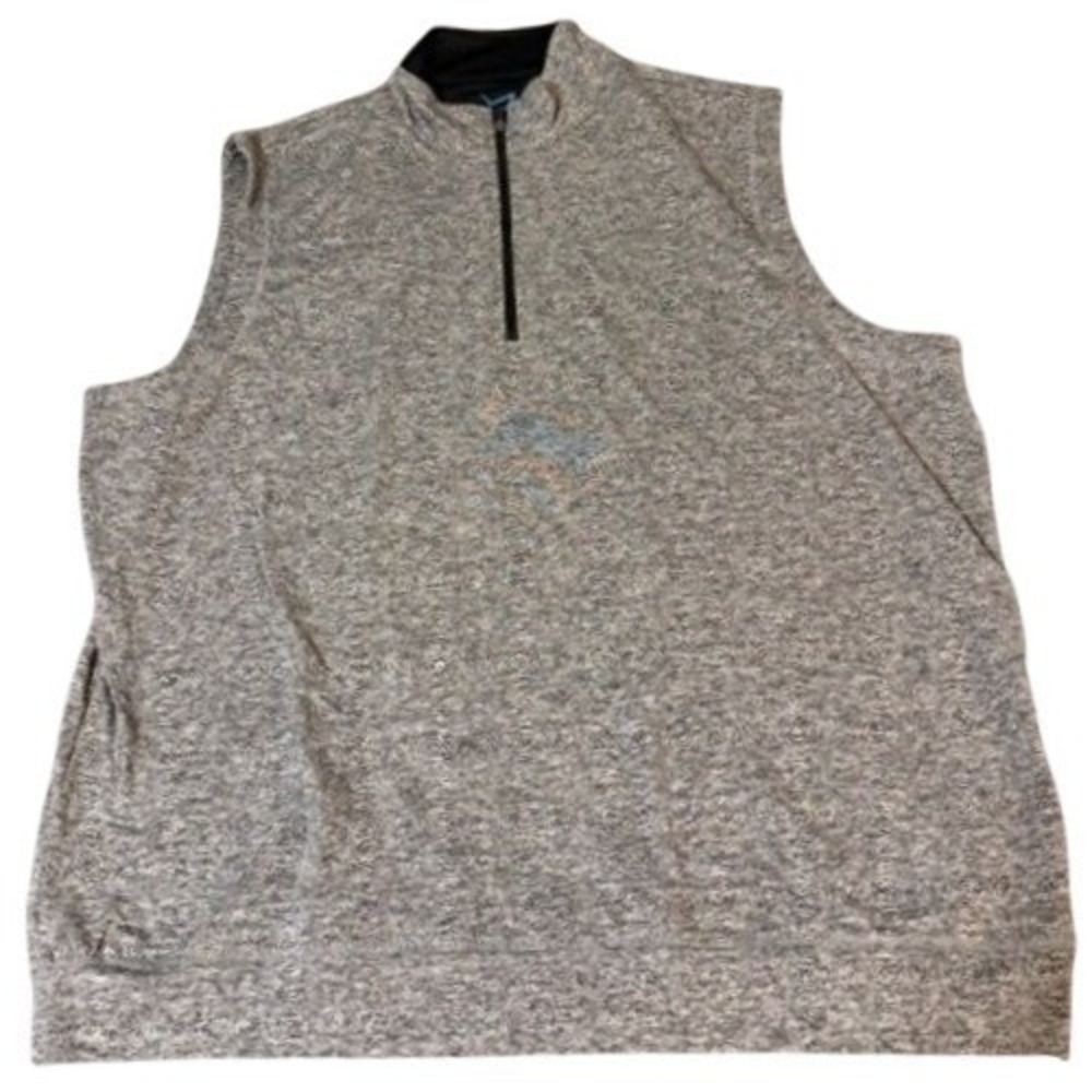 TGW Mens 2XL Heather Gray Quarter Zip Golf Vest Sleeveless Pullover Stretch 4672